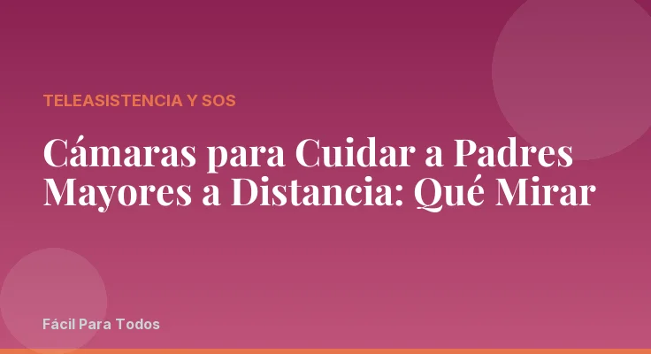 Cámaras para Cuidar a Padres Mayores a Distancia: Qué Mirar