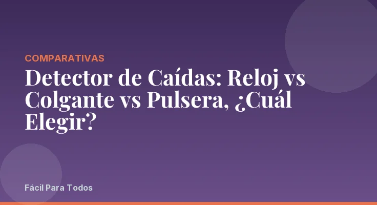 Detector de Caídas: Reloj vs Colgante vs Pulsera, ¿Cuál Elegir?